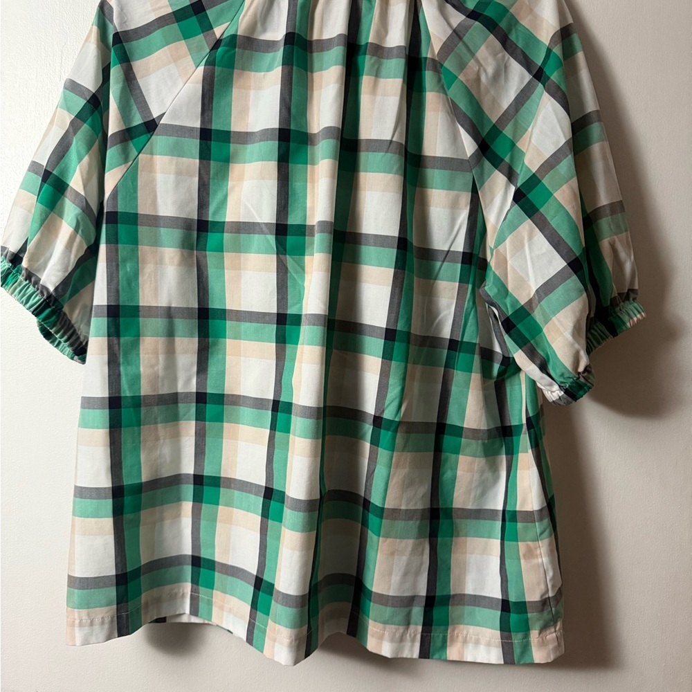 Ann Taylor Black and Green Checkered Top - Picture 4 of 4